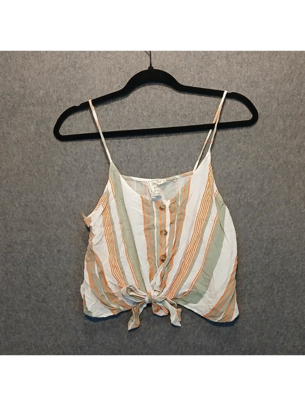Striped Small retro vintage inspired tie top crop 70s boho hippie beach